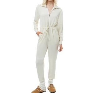 WeWoreWhat White Waffle Jumpsuit XL